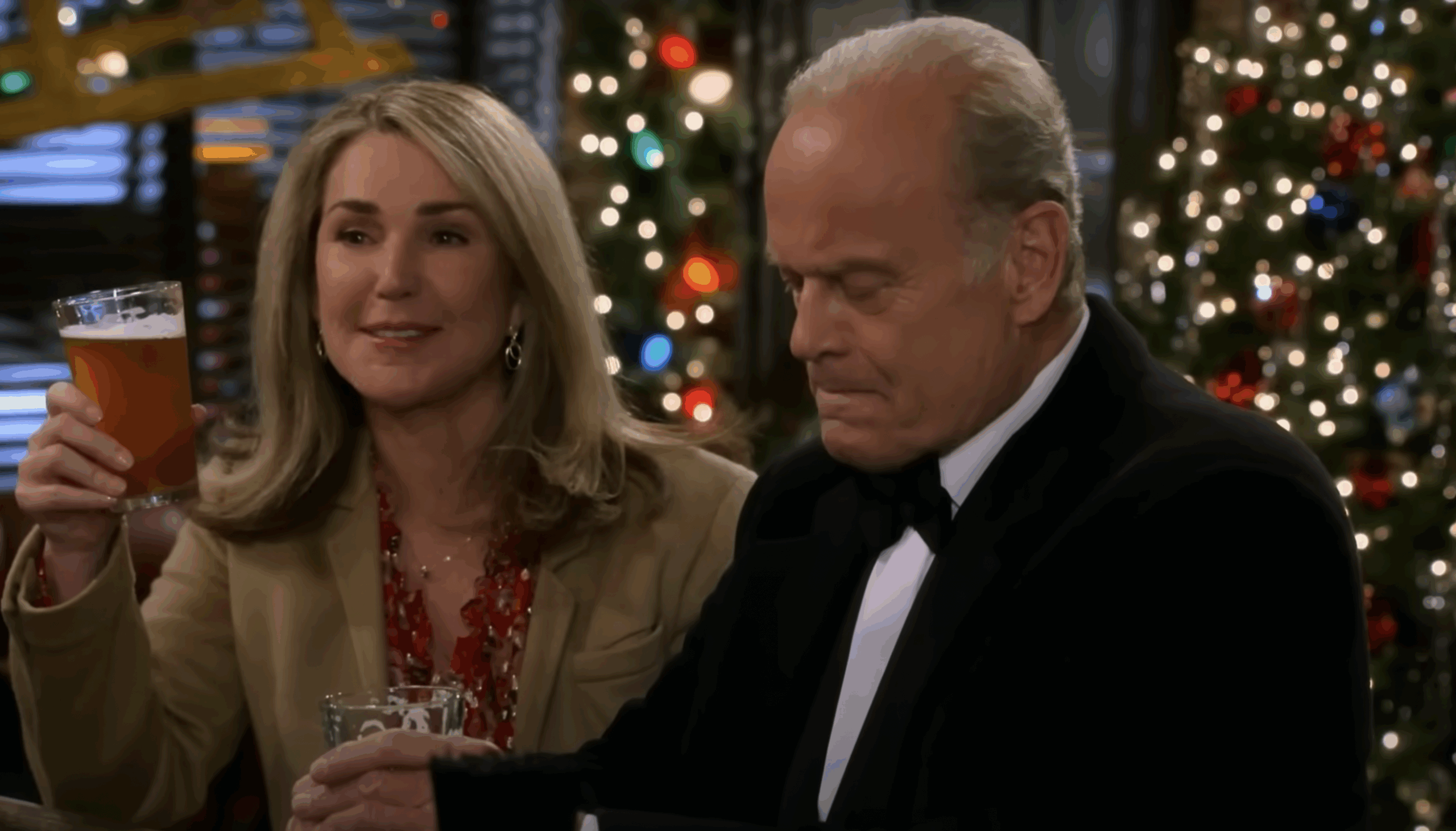 Roz and Frasier on the TV show, 'Frasier'
