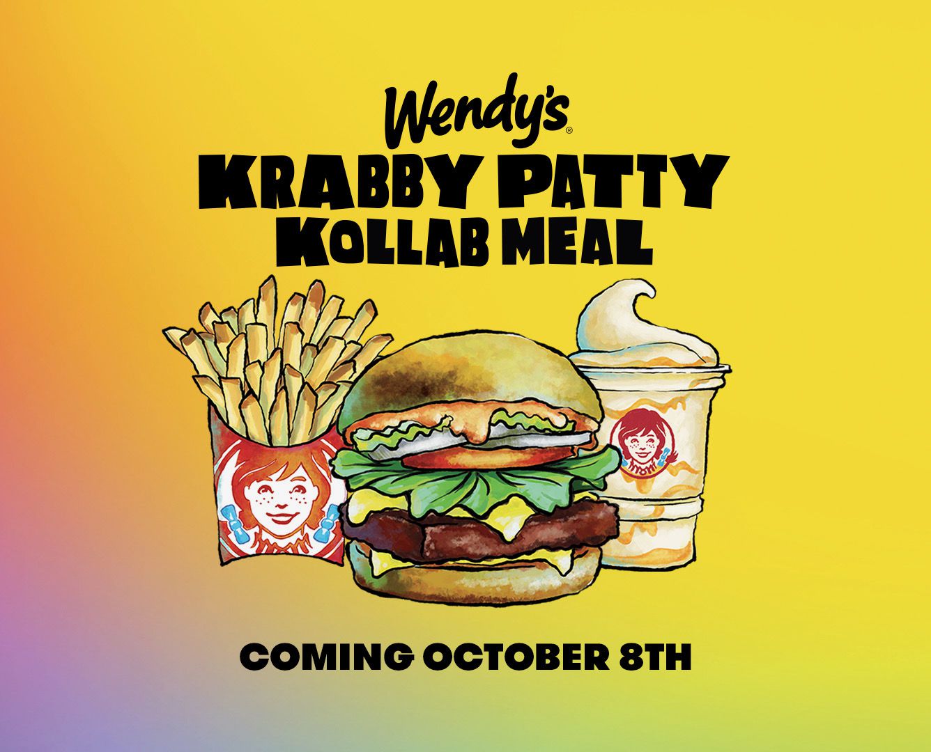 Official promo illustration of the Krabby Patty Kollab Meal