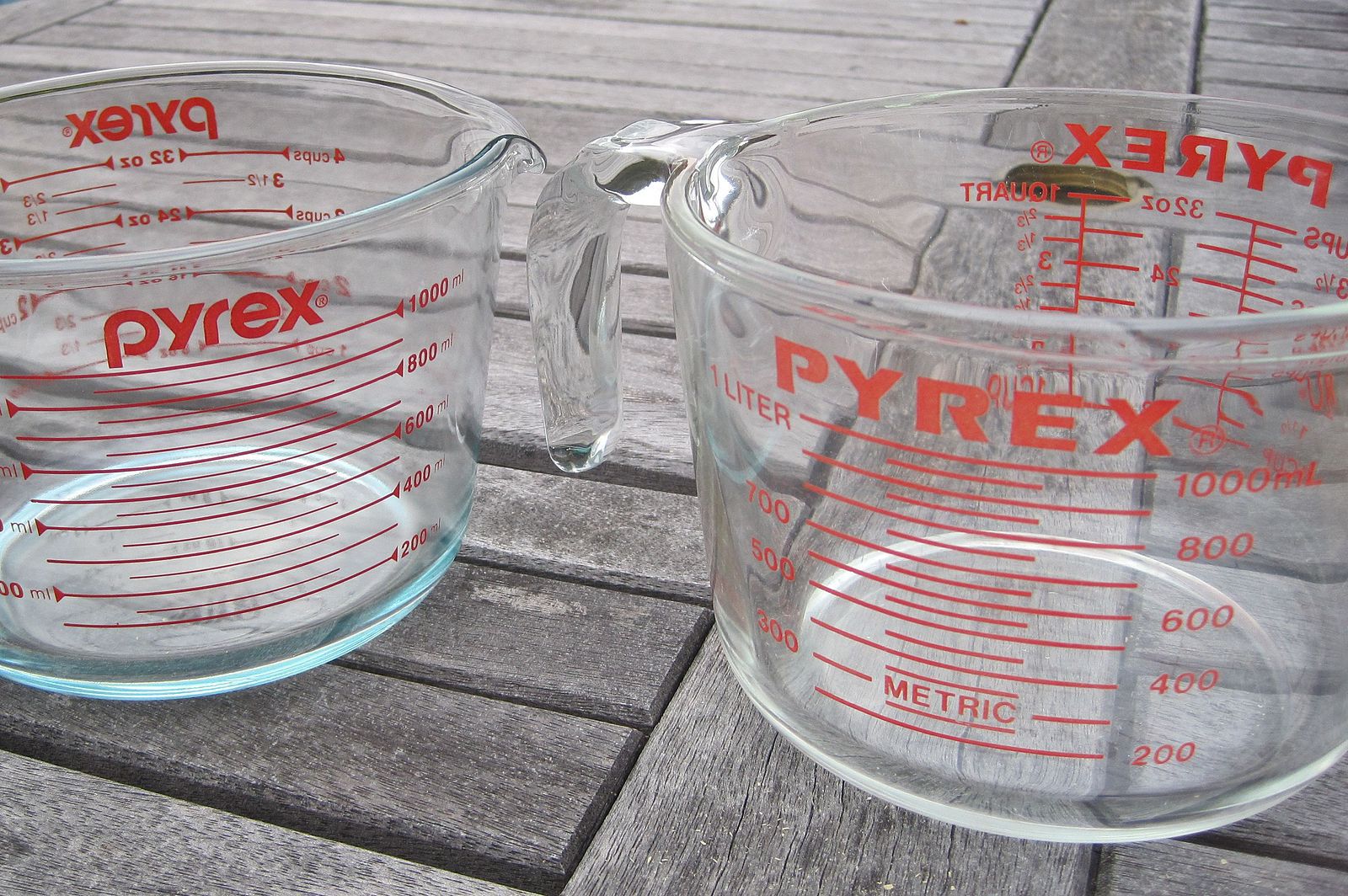 Pyrex glass measuring cups