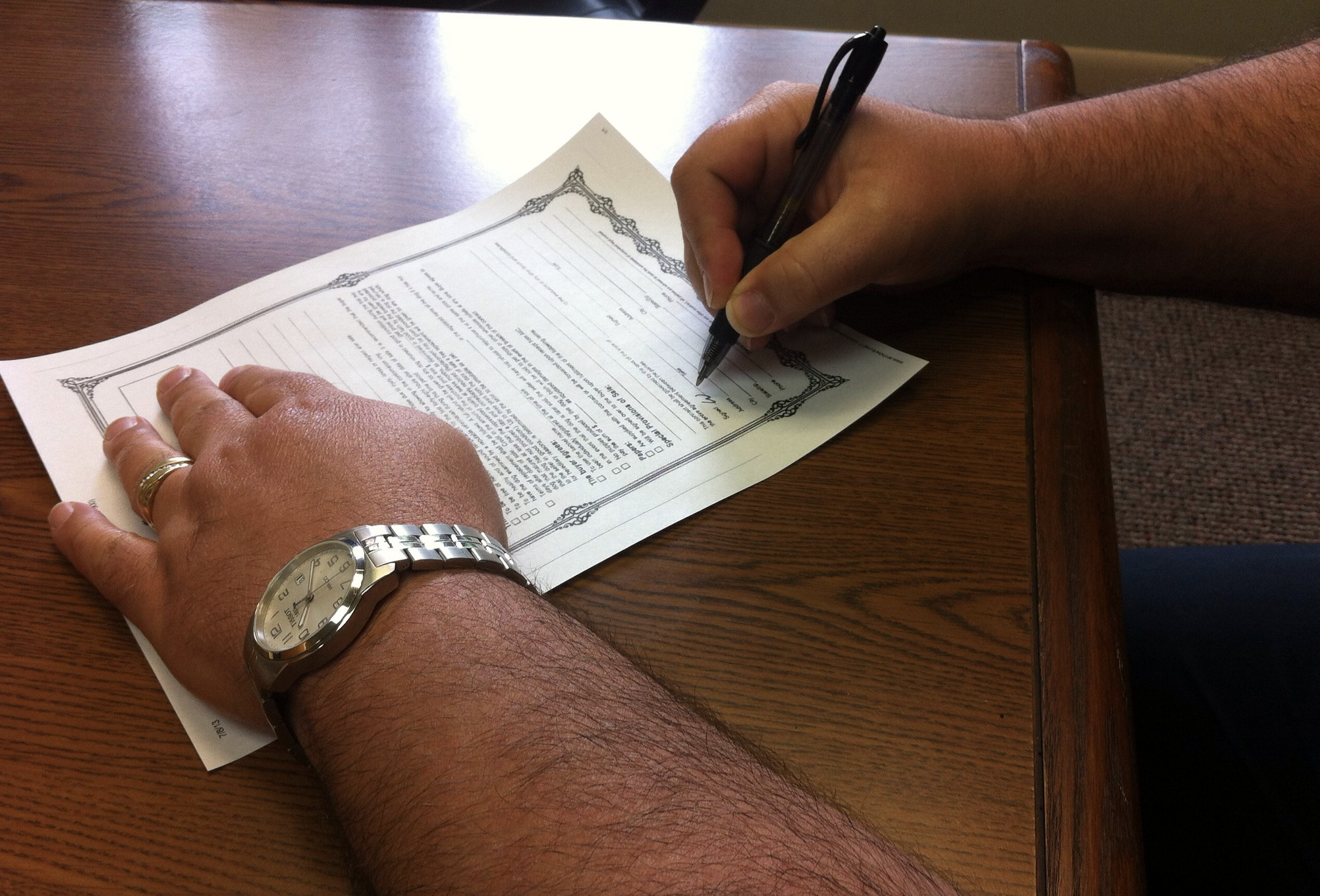 Signing paperwork