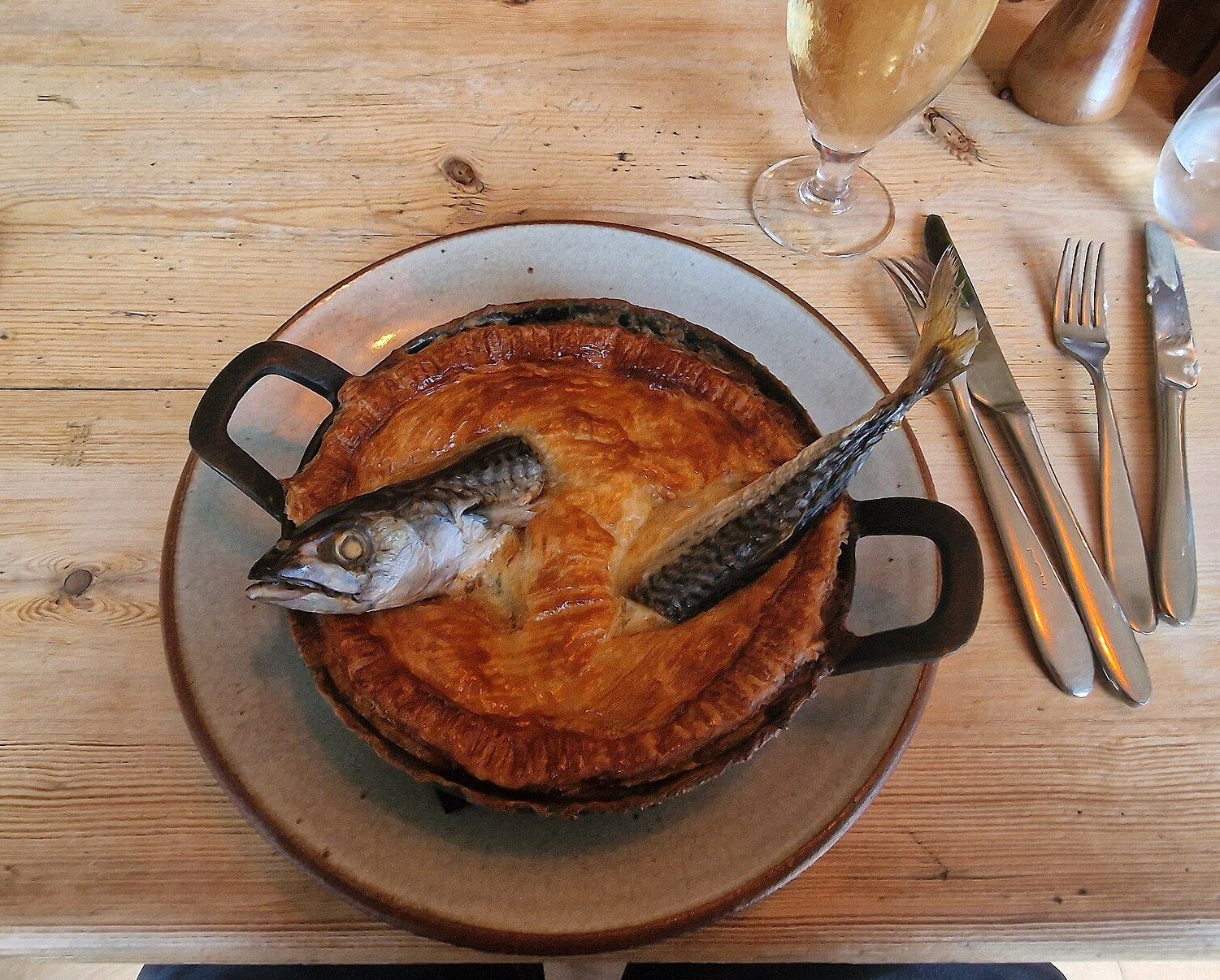 A star gazy pie served at the Old Coastguard Hotel in Mousehole