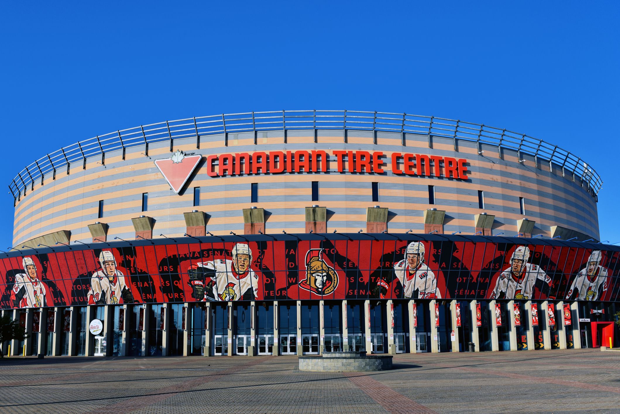 Kanata, Canada - October 12, 2020 - The Canadian Tire Centre the arena that has been home to the Ottawa Senators of the NHL since 1996. It is located in the suburb of Kanata, although many fans are hoping a new arena will be built in downtown Ottawa.
