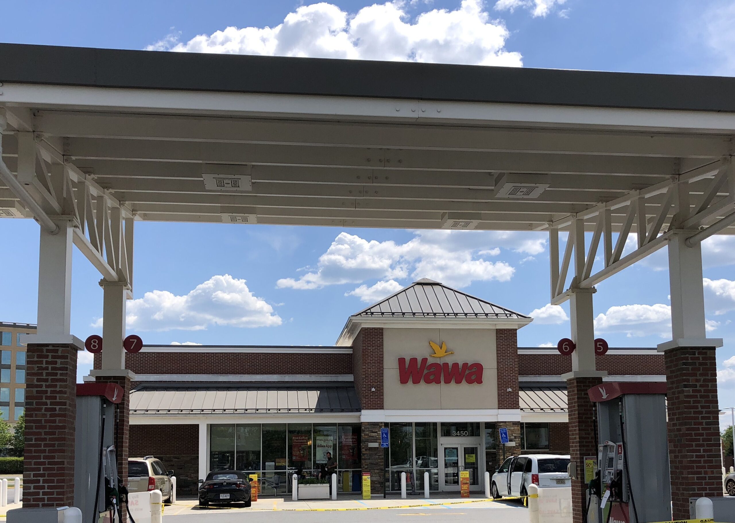 Out-of-service gas pumps due to panic buying after the Colonial Pipeline cyberattack at the Wawa along Air and Space Museum Parkway in Oak Hill, Fairfax County, Virginia