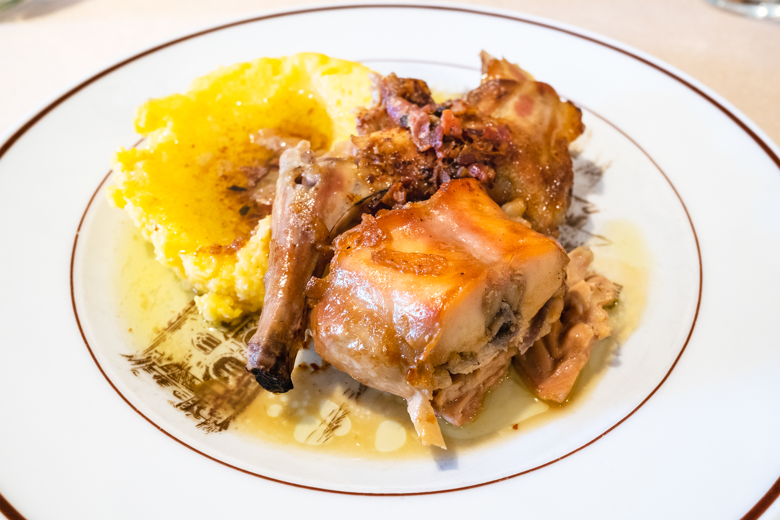 Braised Rabbit with Polenta
