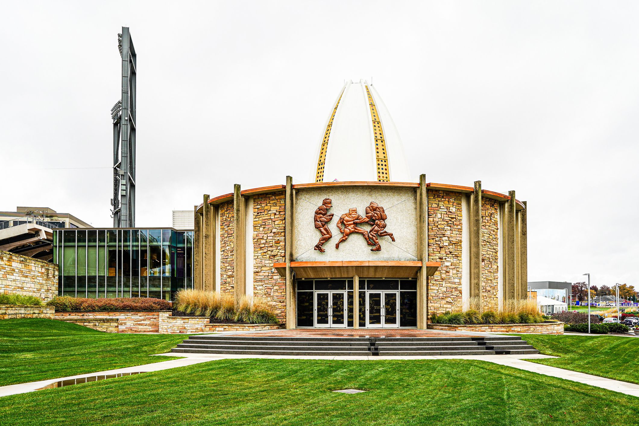 Canton, Ohio -- October 26,2022: Pro Football Hall of Fame, built in 1963, in Canton, Ohio, USA.