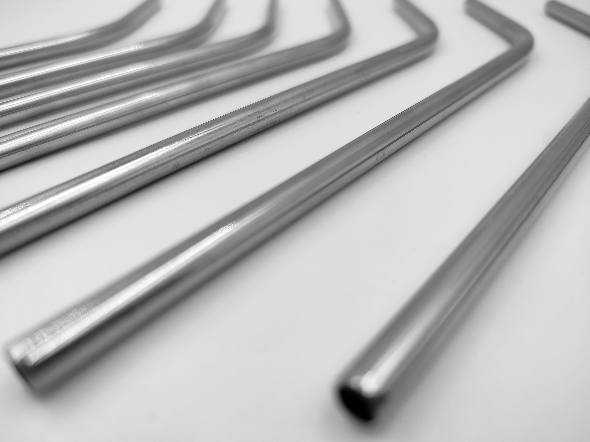 Stainless steel straws close up shot. Eco friendly product to reduce plastic waste.