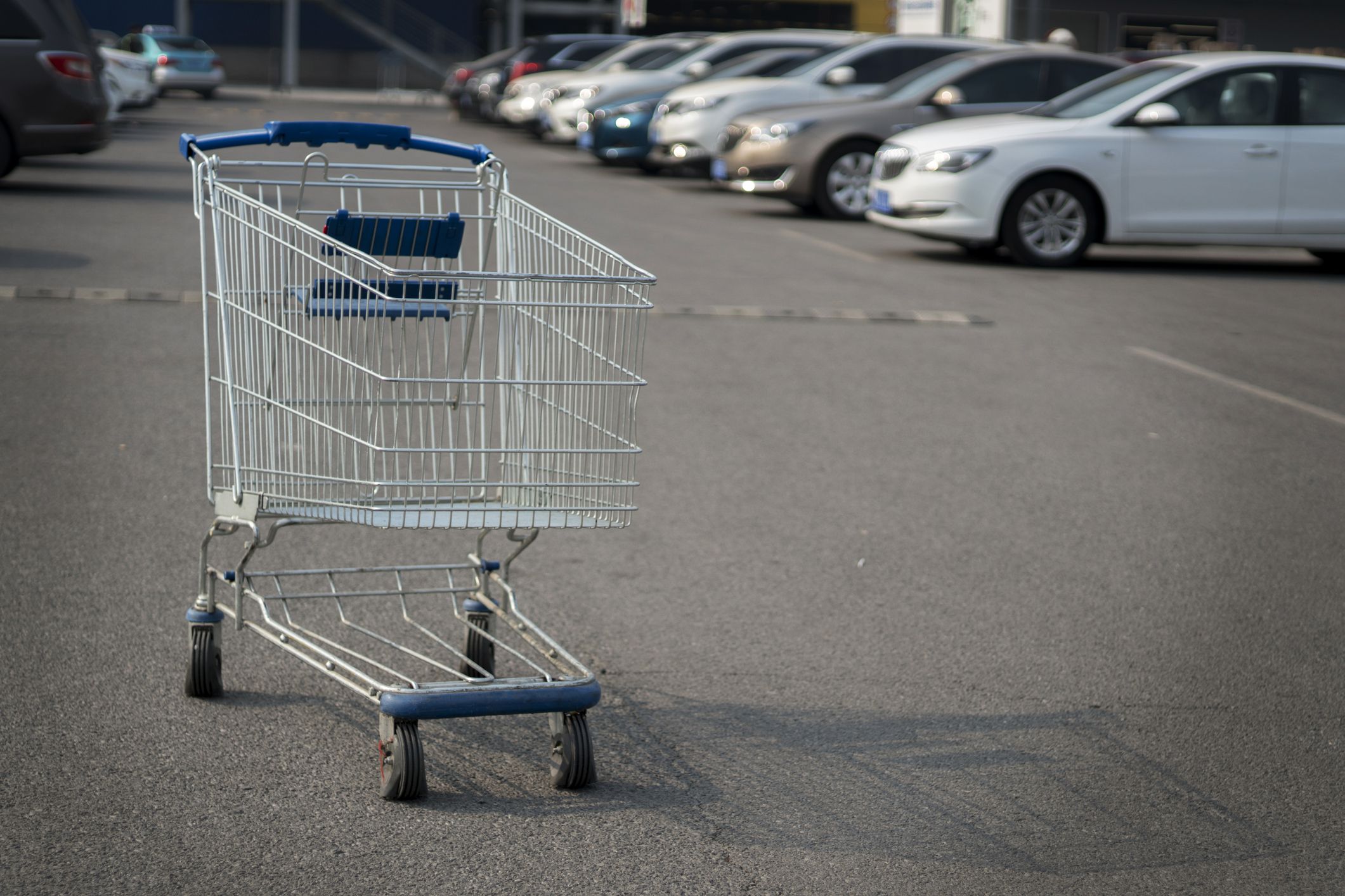 shopping cart on parking lot