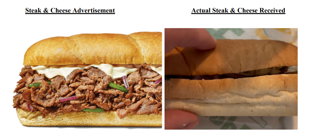 Subway class action lawsuit screenshot