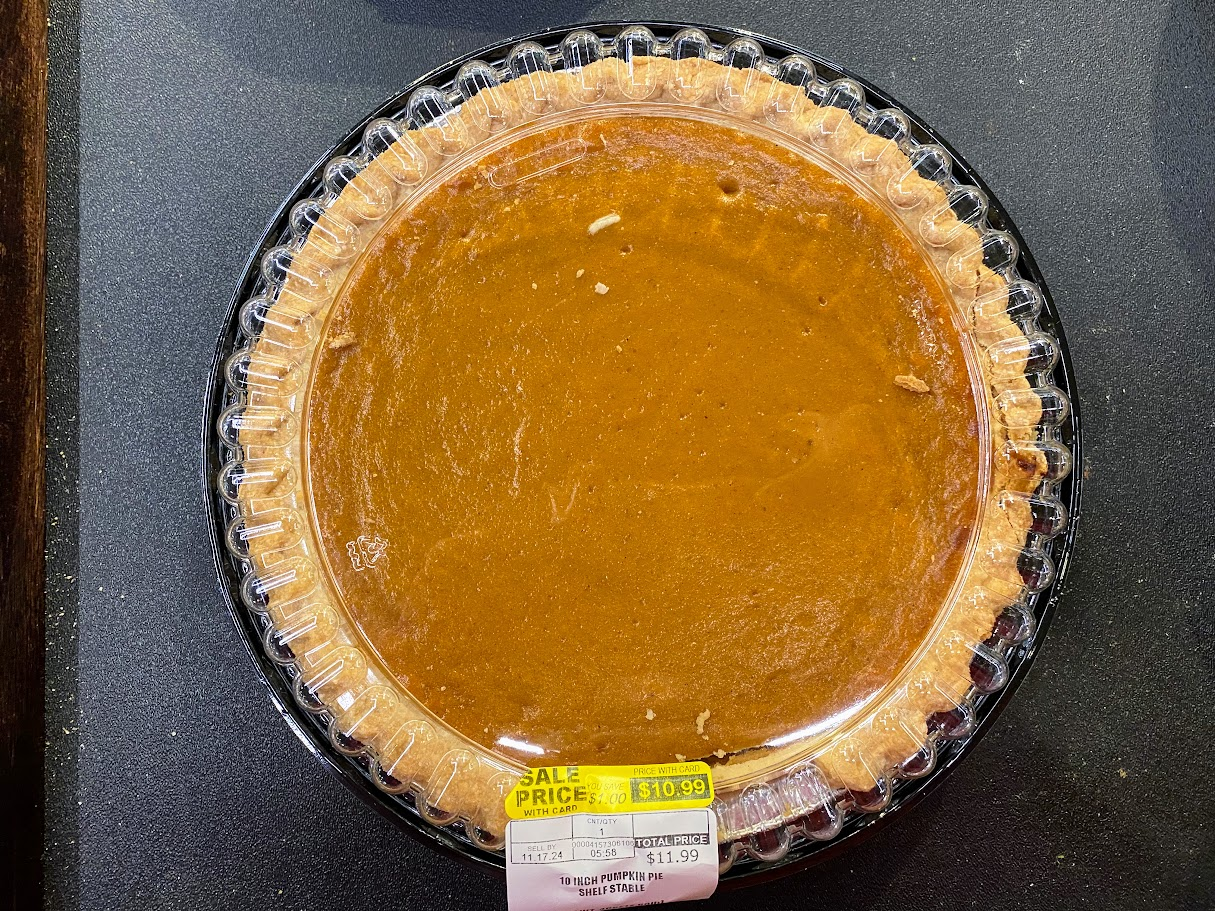 Kroger pumpkin pie