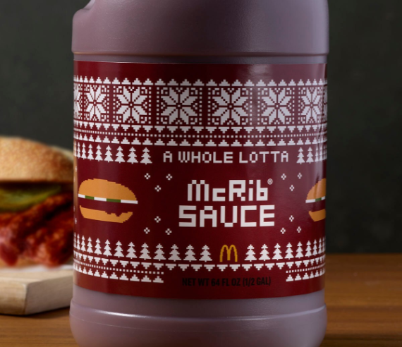 McRib sauce jug close up