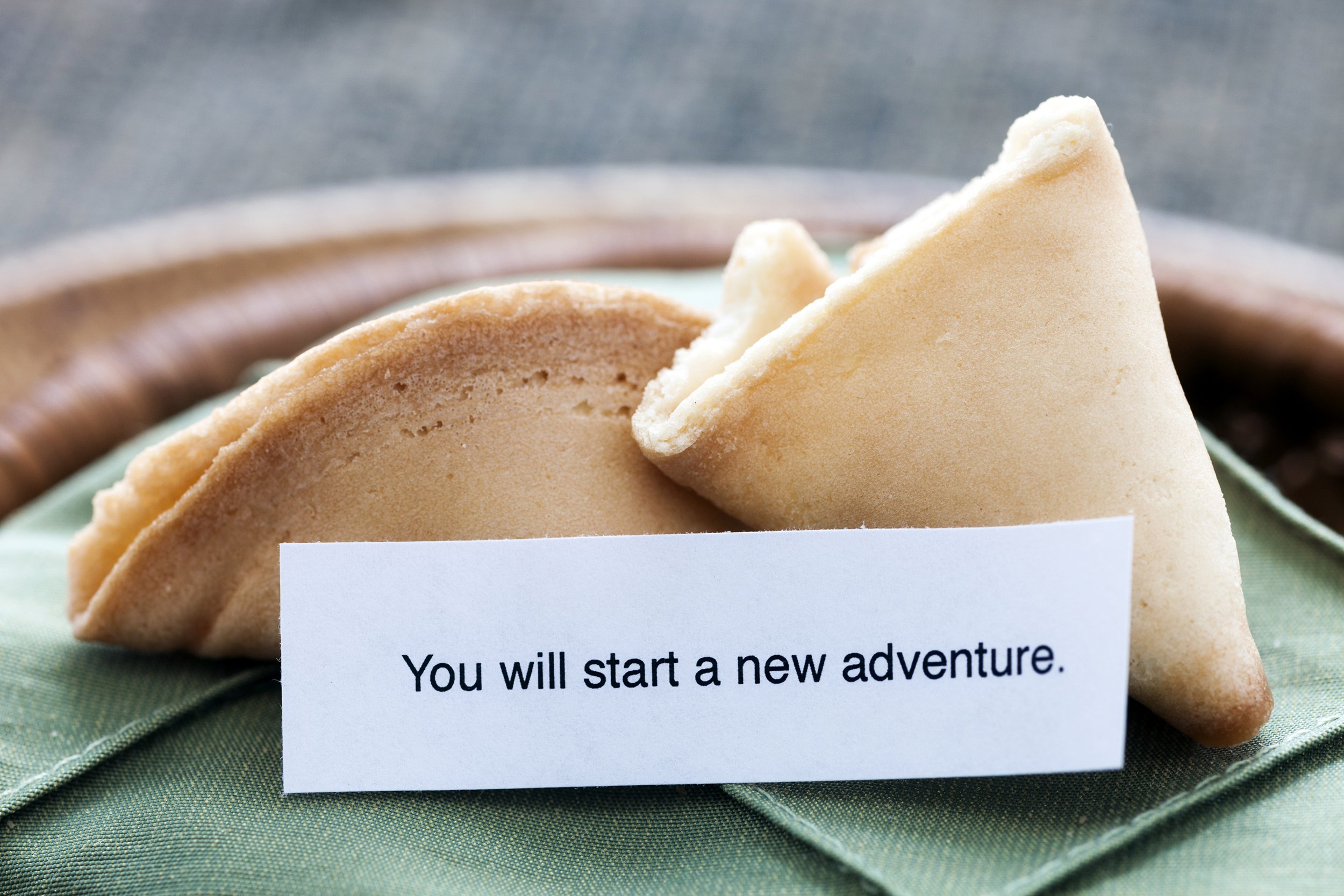Fortune cookie with paper fortune