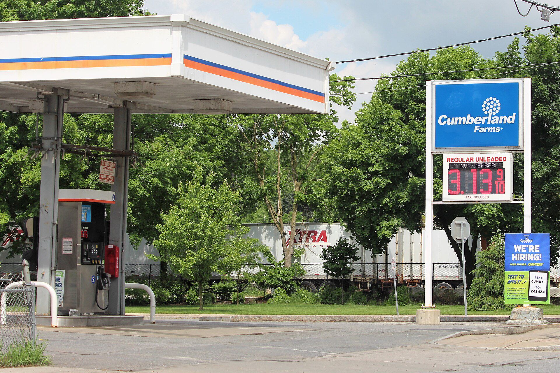 A gas station on Broadway in the Washington County village of Fort Edward, New York, June 4, 2021.