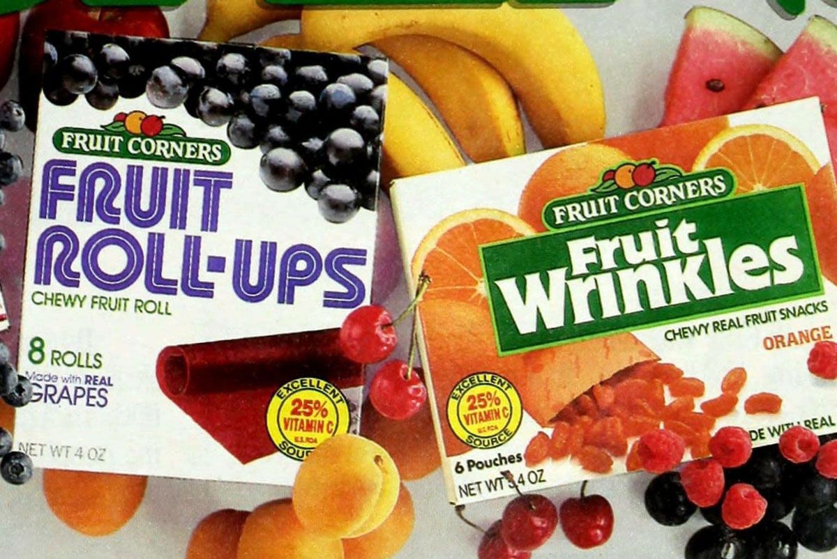 Box of Fruit Roll-ups and a box of Fruit Wrinkles