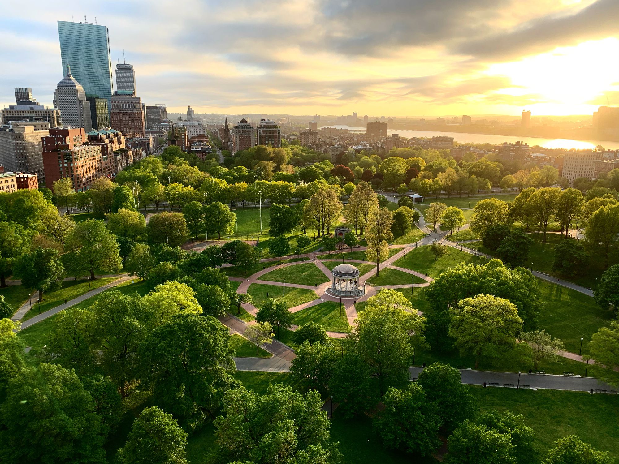 Boston Common, Charles River and Back Bay
