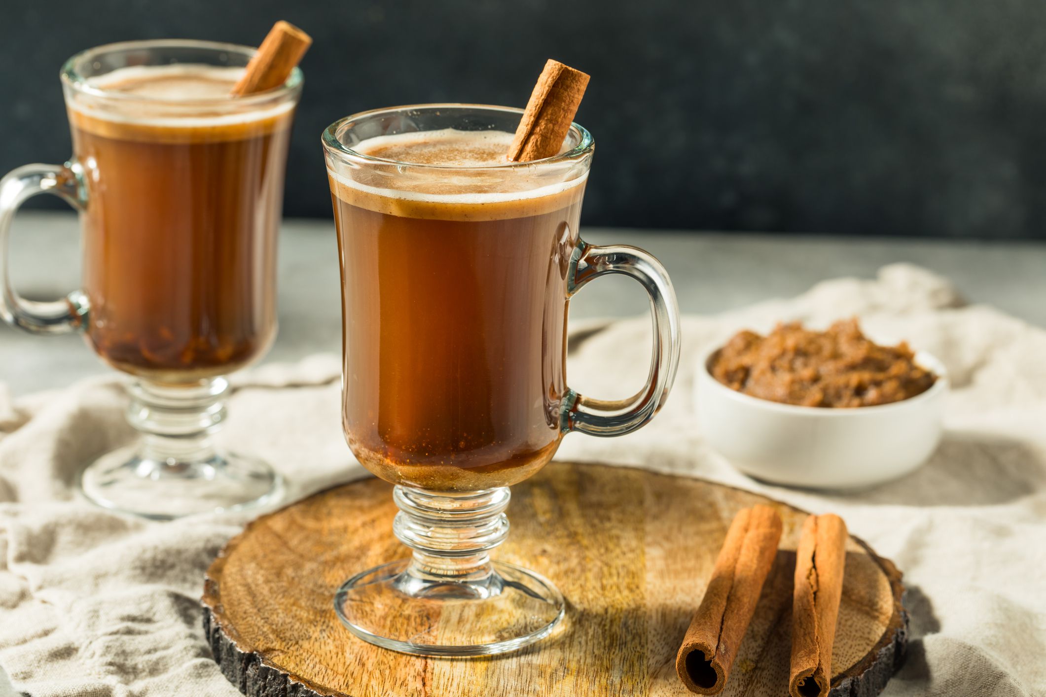 Warm Boozy Hot Buttered Rum with Cinnamon