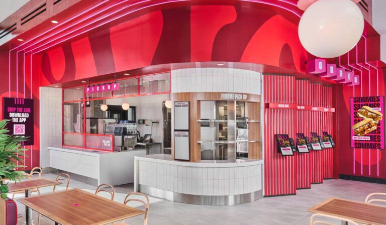 inside the dining room of Saucy by KFC