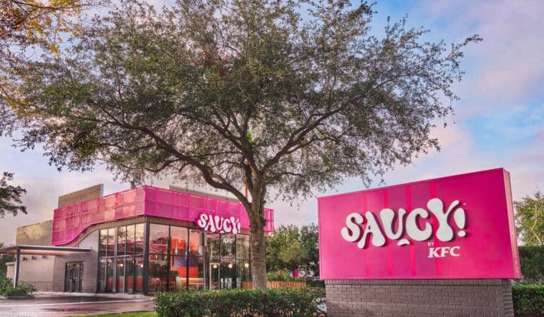 the outside of a Saucy by KFC in orlando