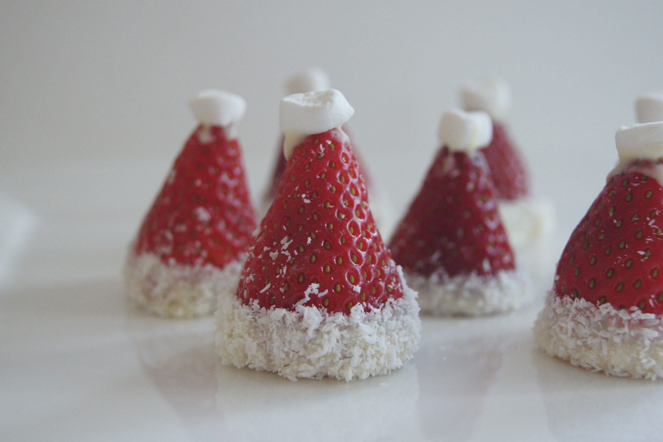 strawberry santa hats