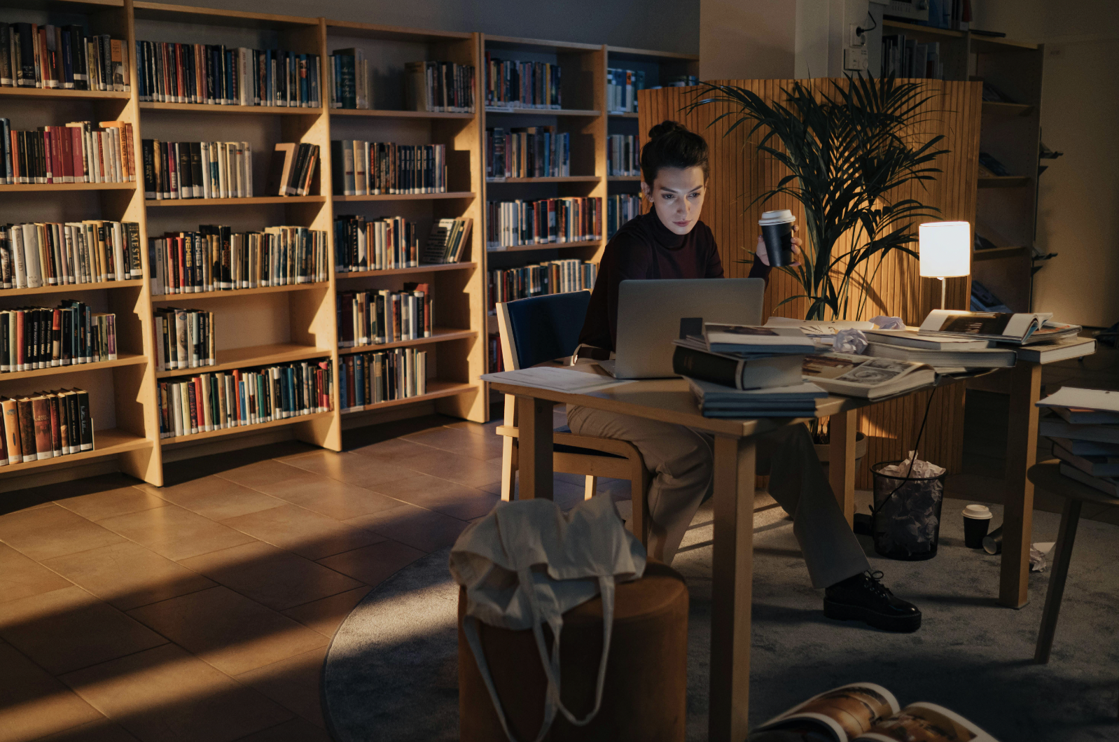 Working at the library
