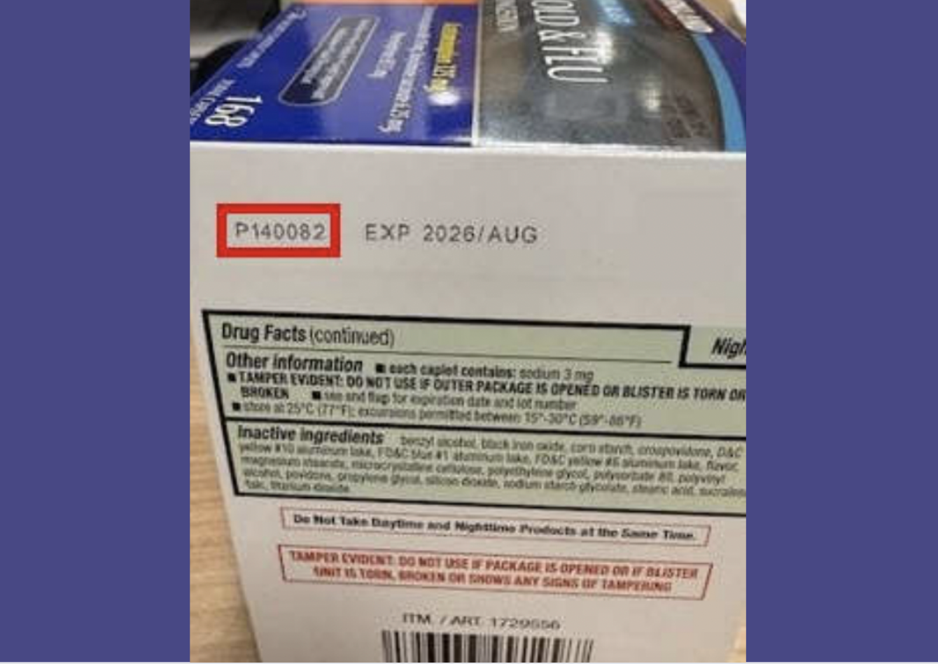 Costco Cold & Flu Product Number