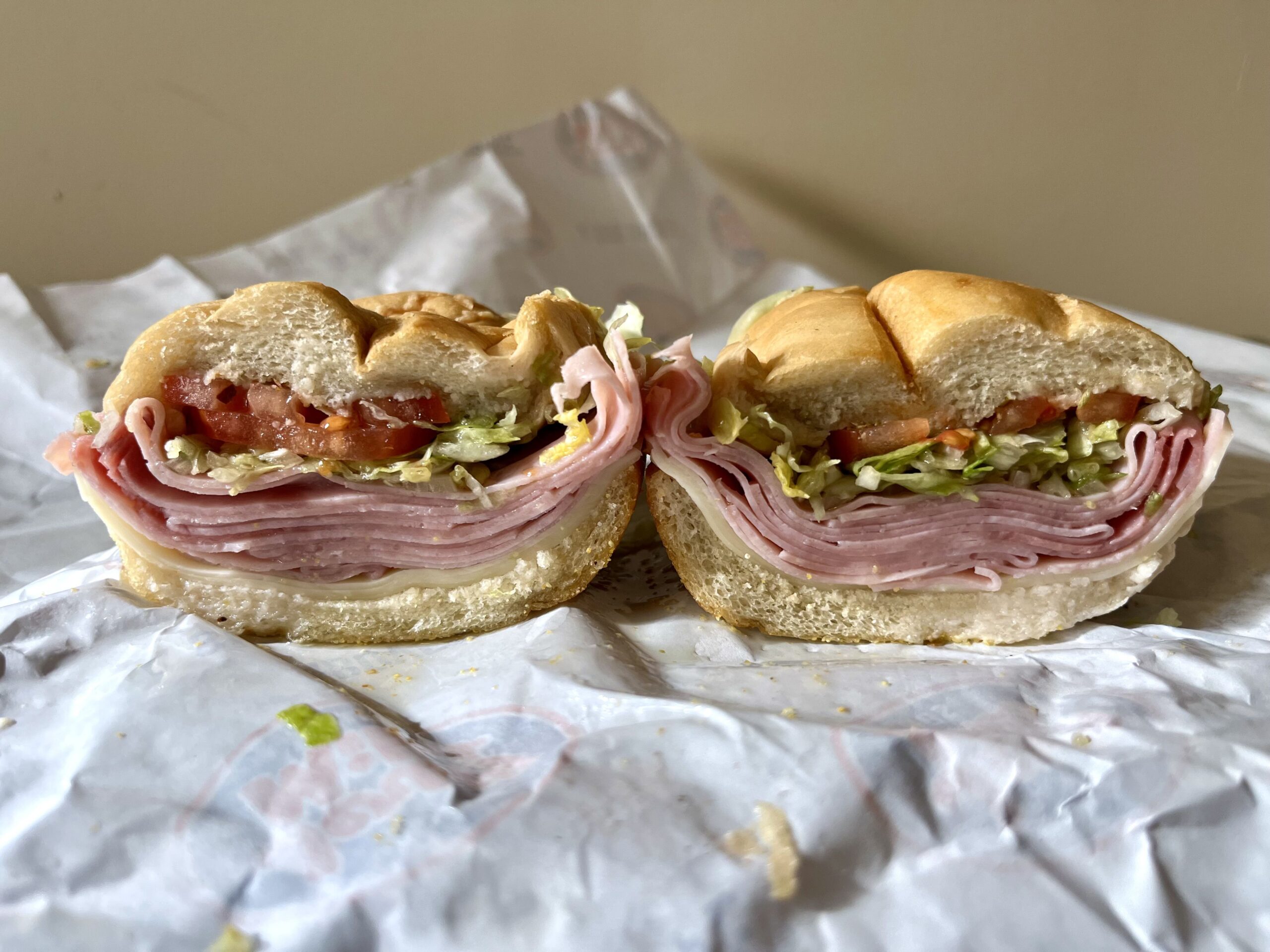 Ham and provolone sub from Jersey Mike's