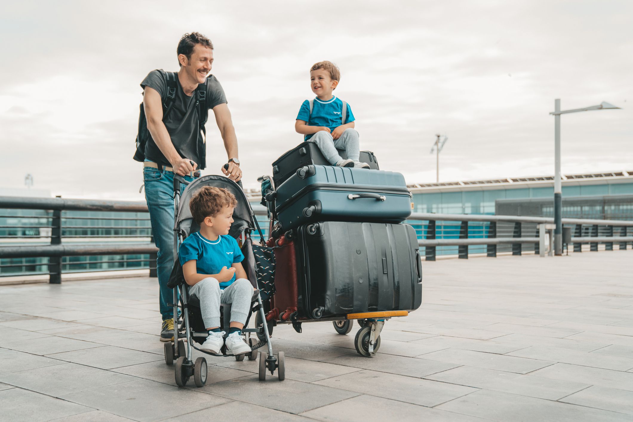 Family at the airport