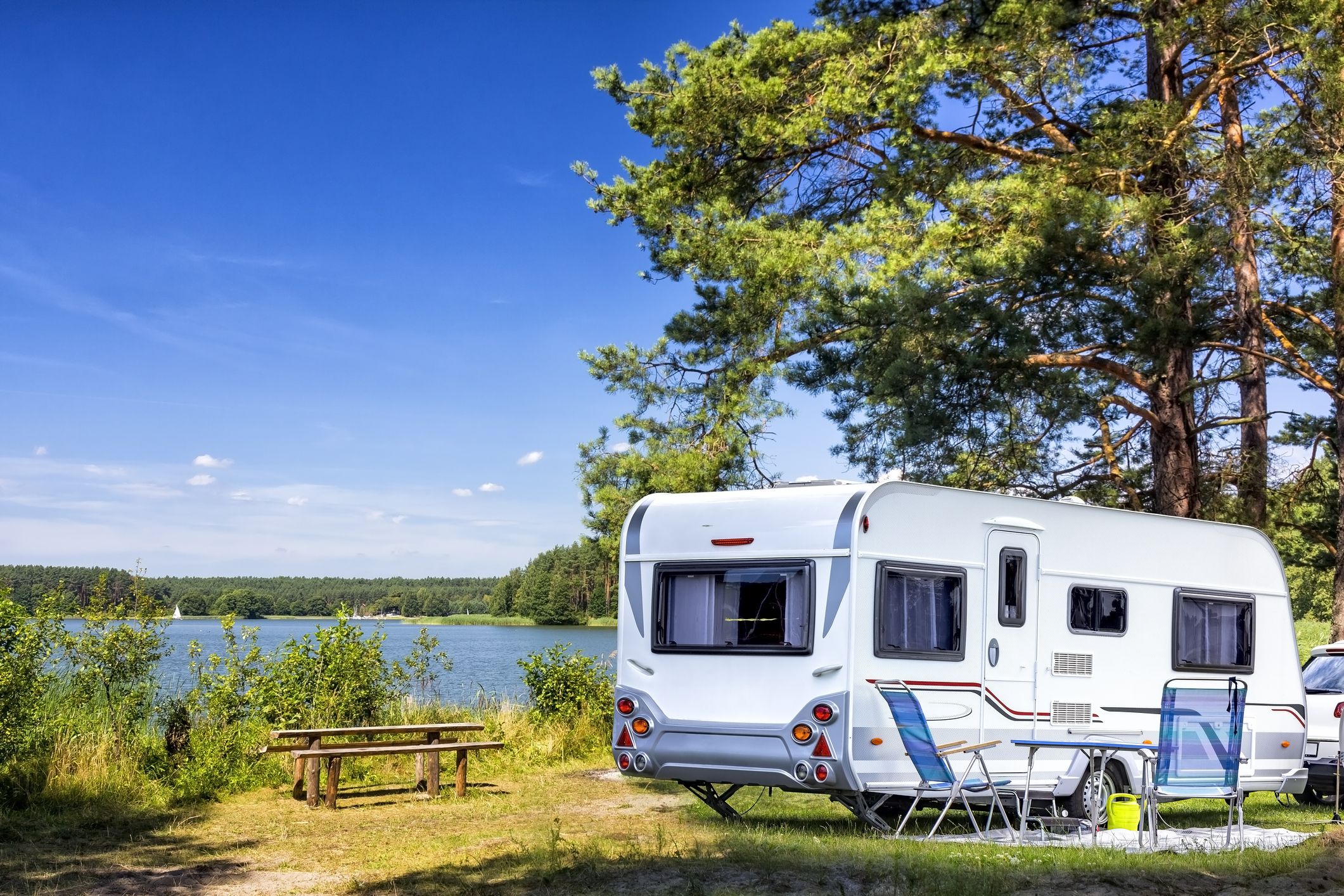 Mobile Home at the lake, Warmia-Masuria Province, Poland