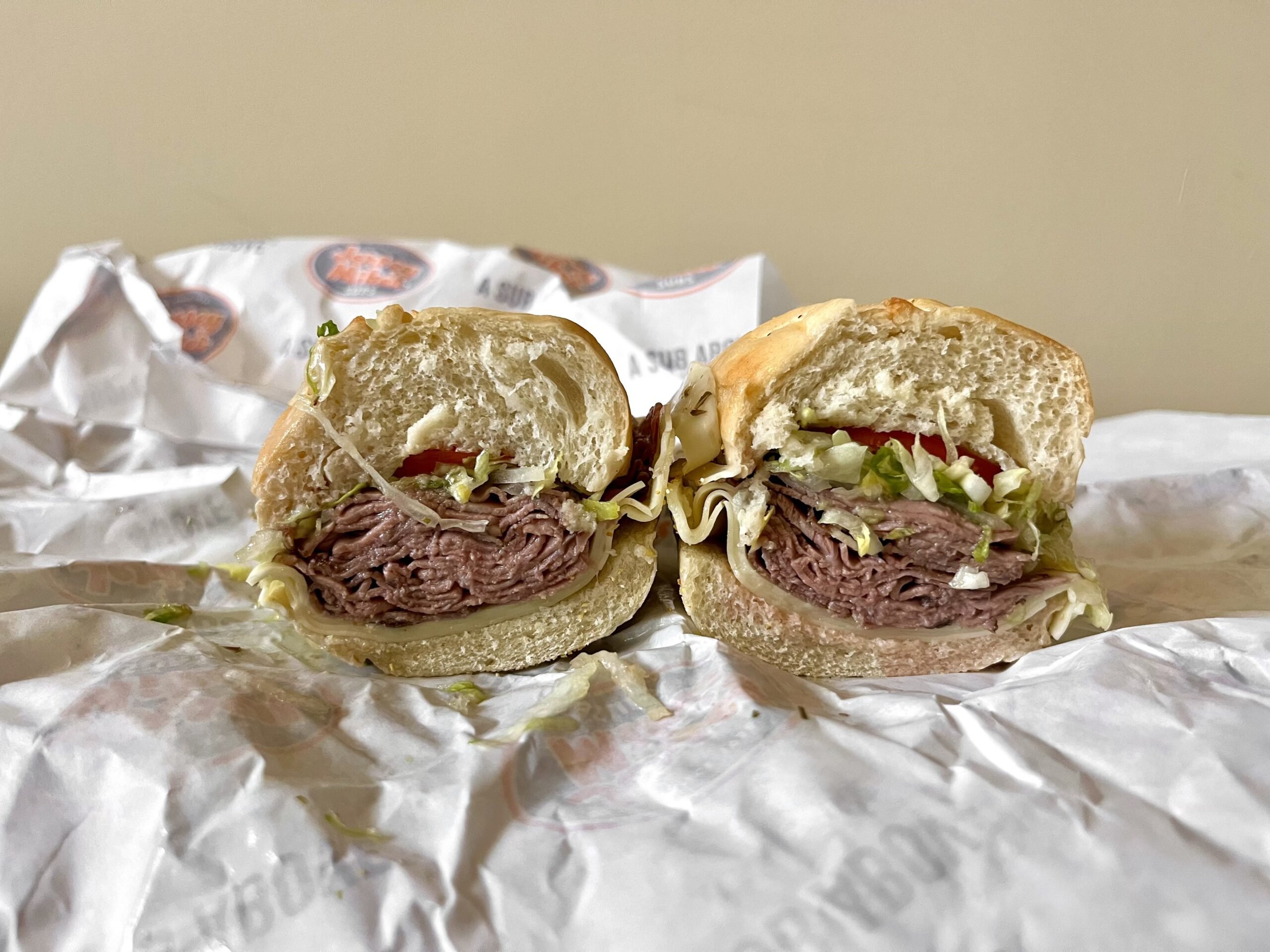 Roast beef and provolone sub from Jersey Mike's