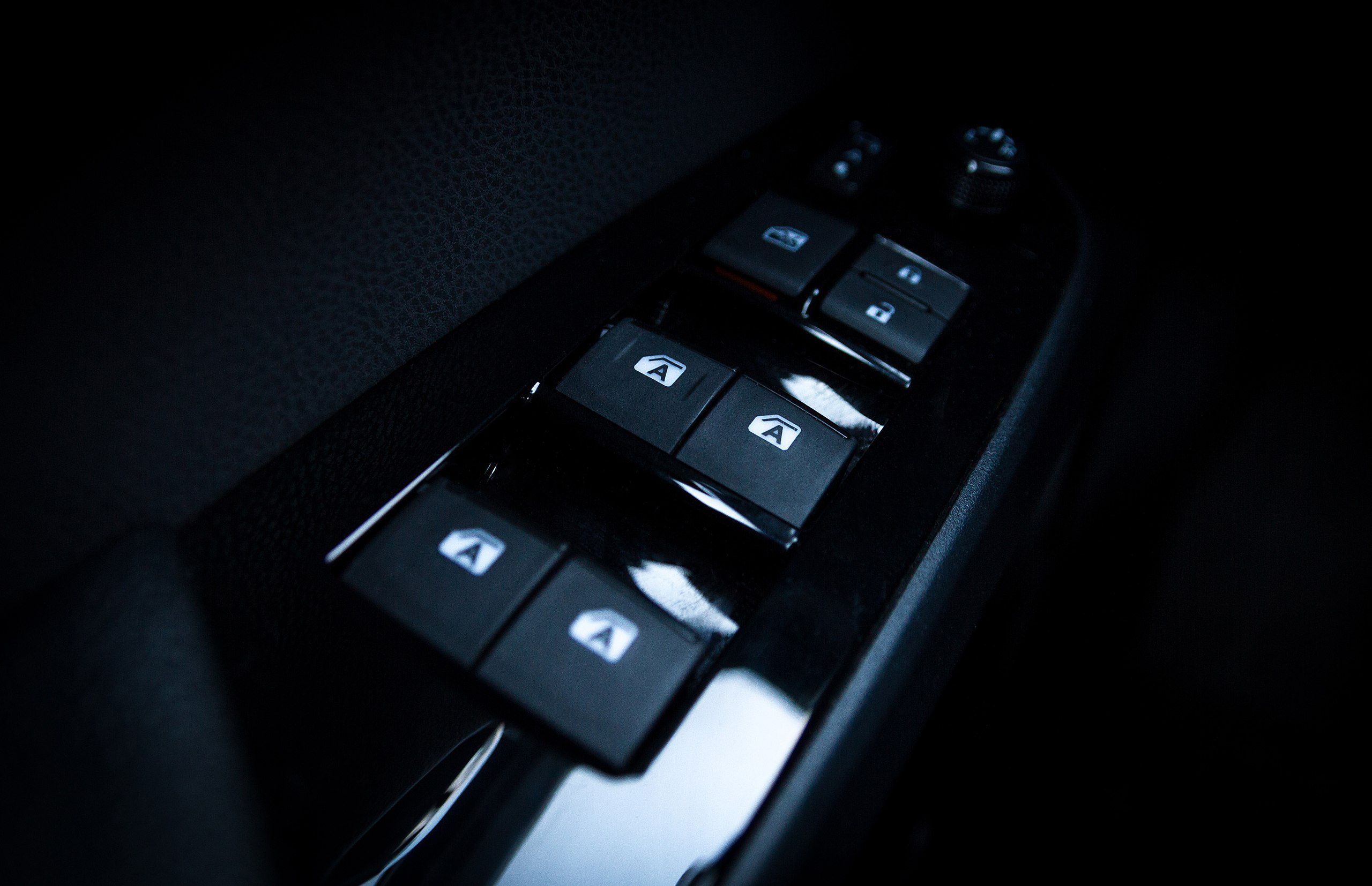 automatic window button in a car