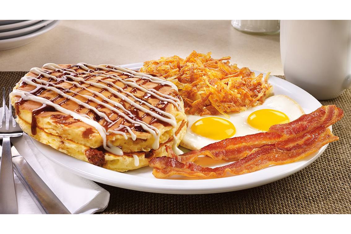 Cinnamon Roll Pancakes at Denny's