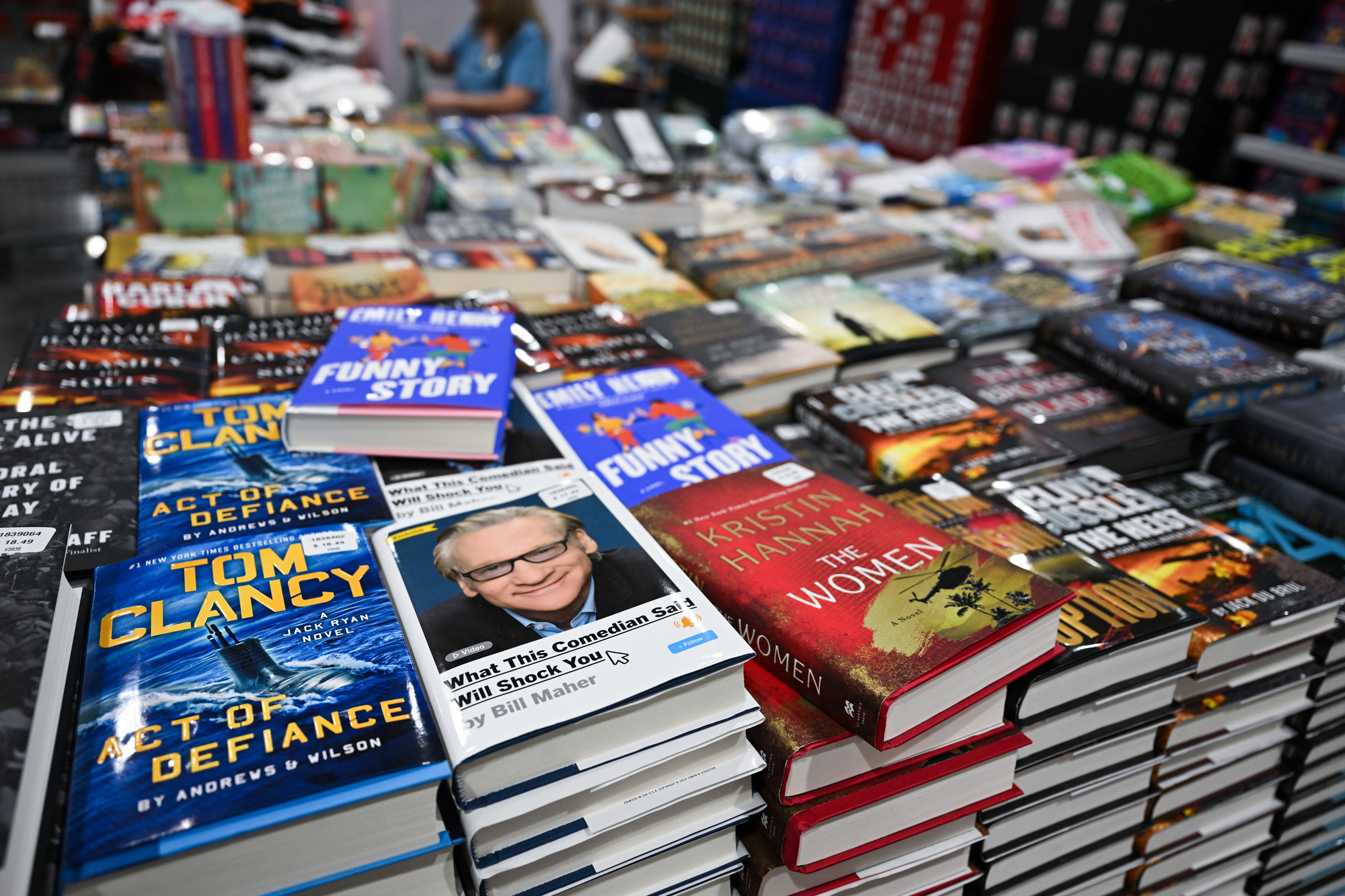 Stacks of Books for Sale Inside a Costco, Inglewood, California