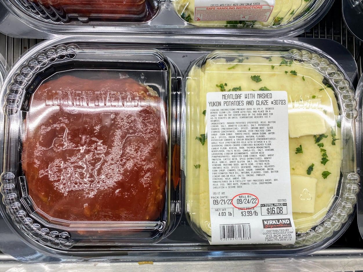 Kirkland Signature Meatloaf with Mashed Yukon Gold Potatoes