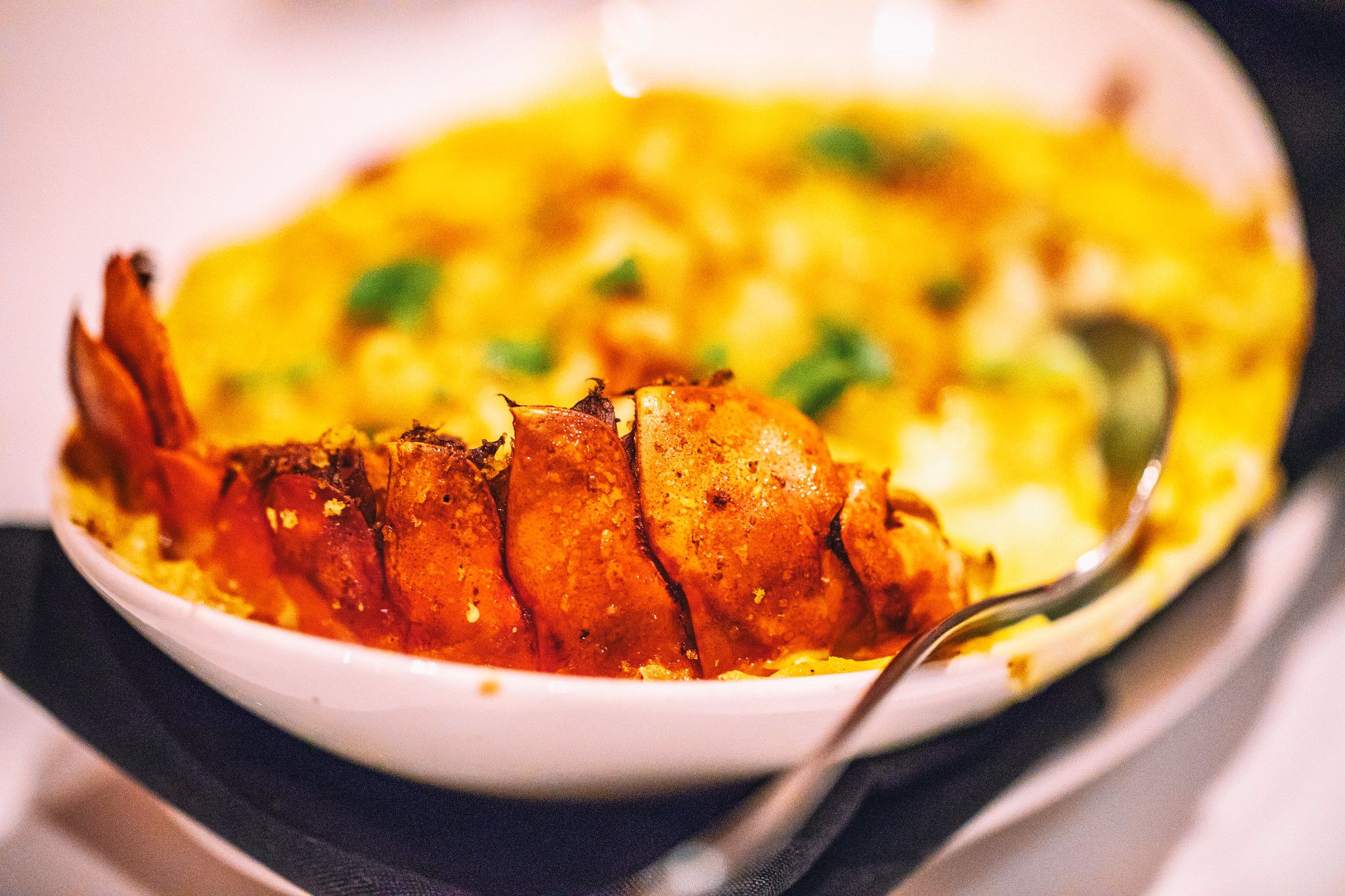 Bowl of lobster mac and cheese