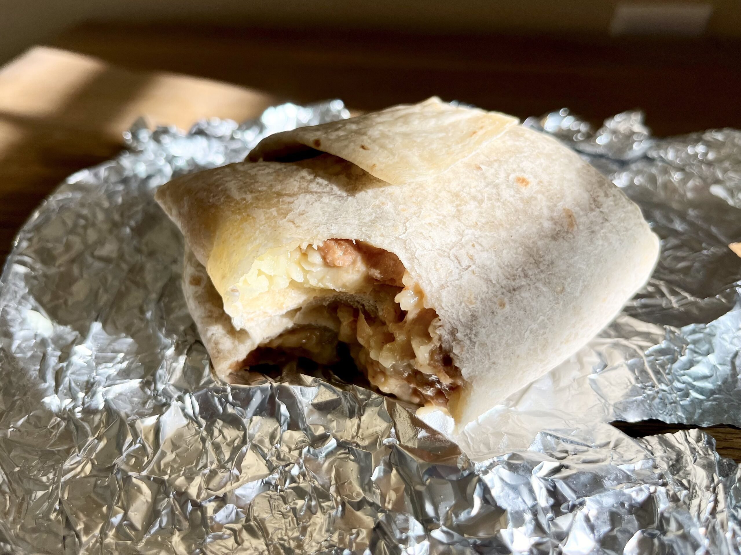Tiny bean and cheese burrito from chipotle