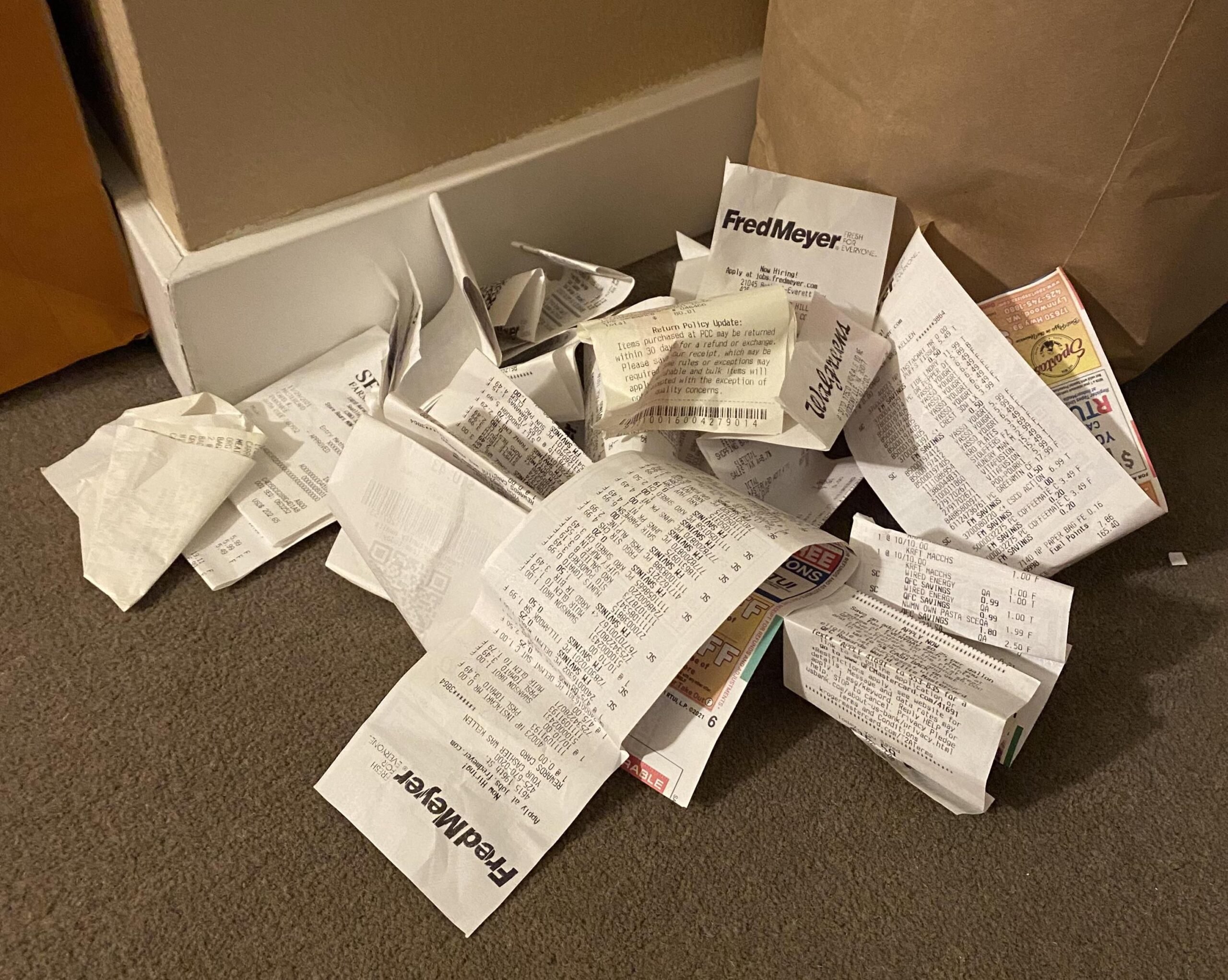 Old receipts