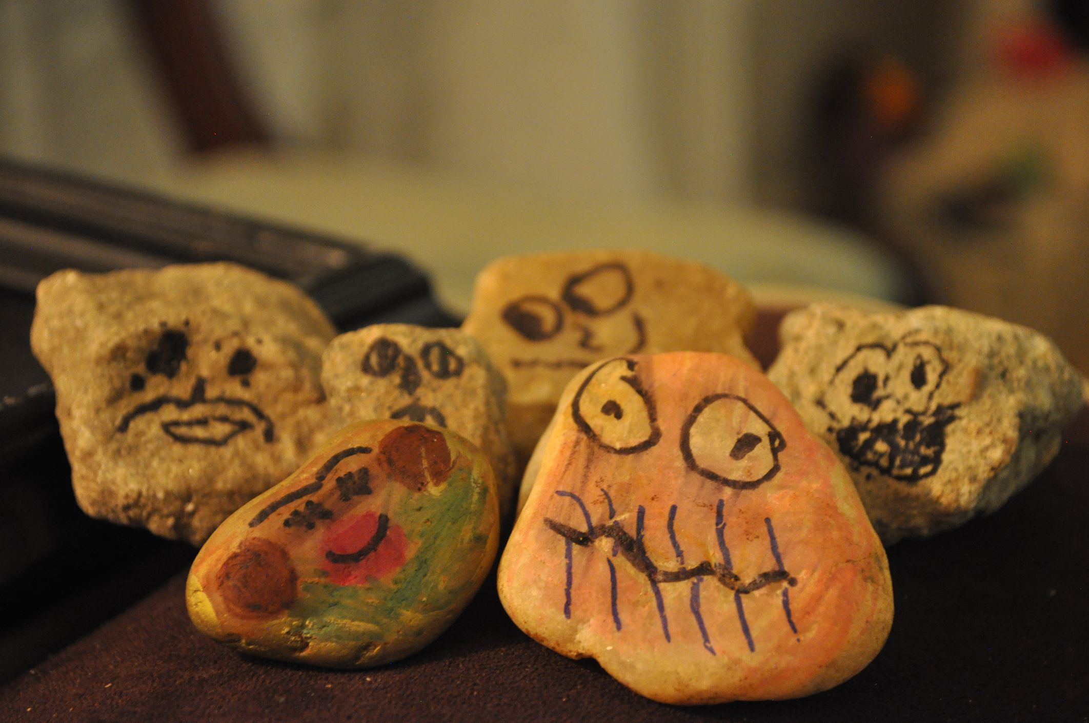 Face painted rocks.
