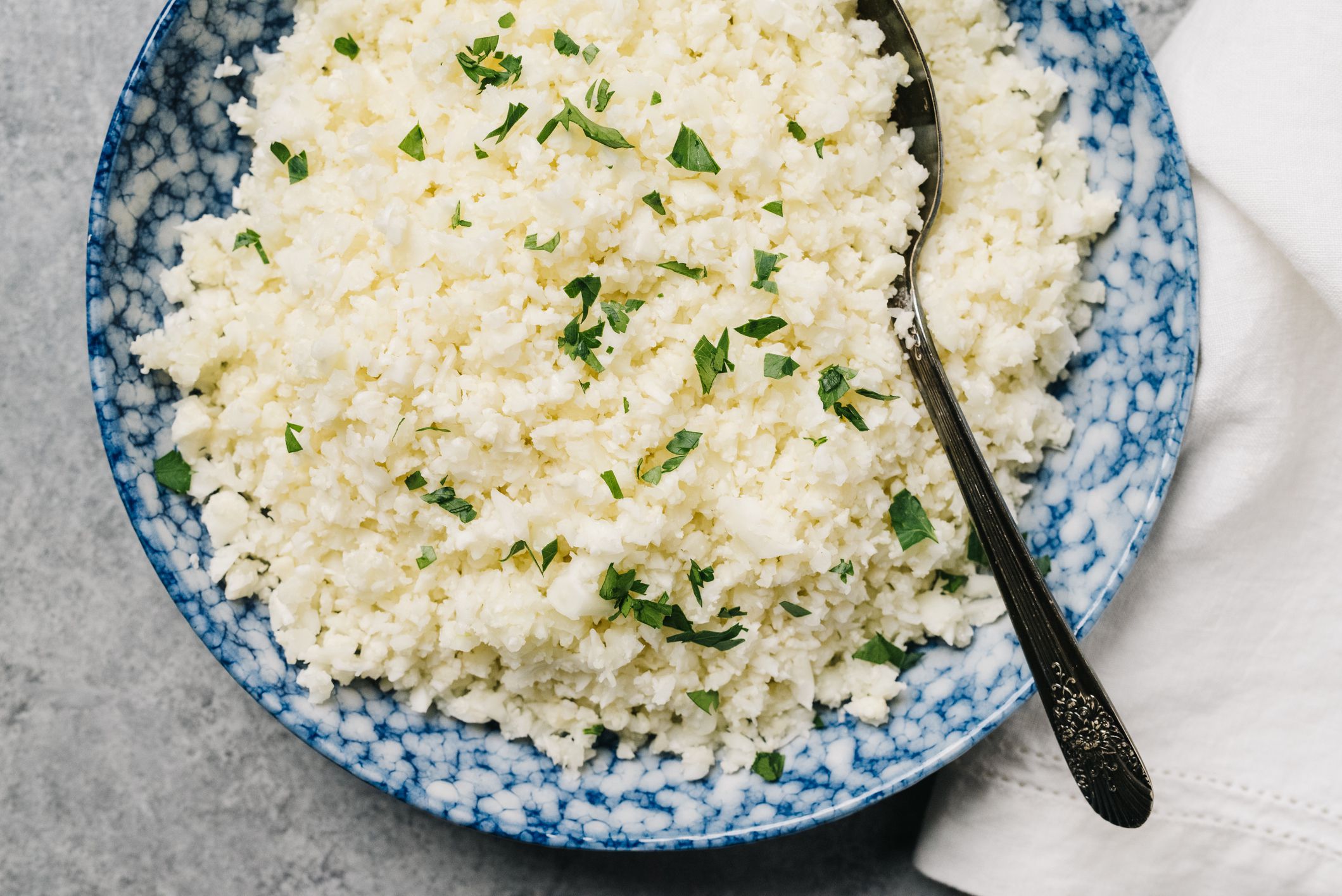 Bowl of cauliflower rice in a bowl in Frederick, MD, United States