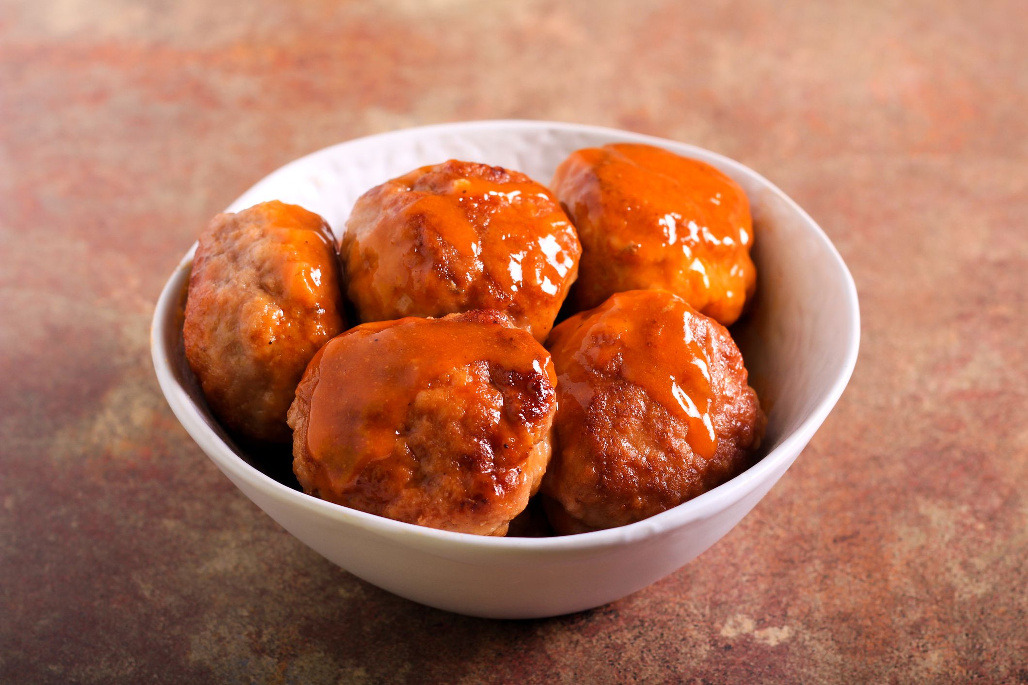 Beef meatballs in a bowl