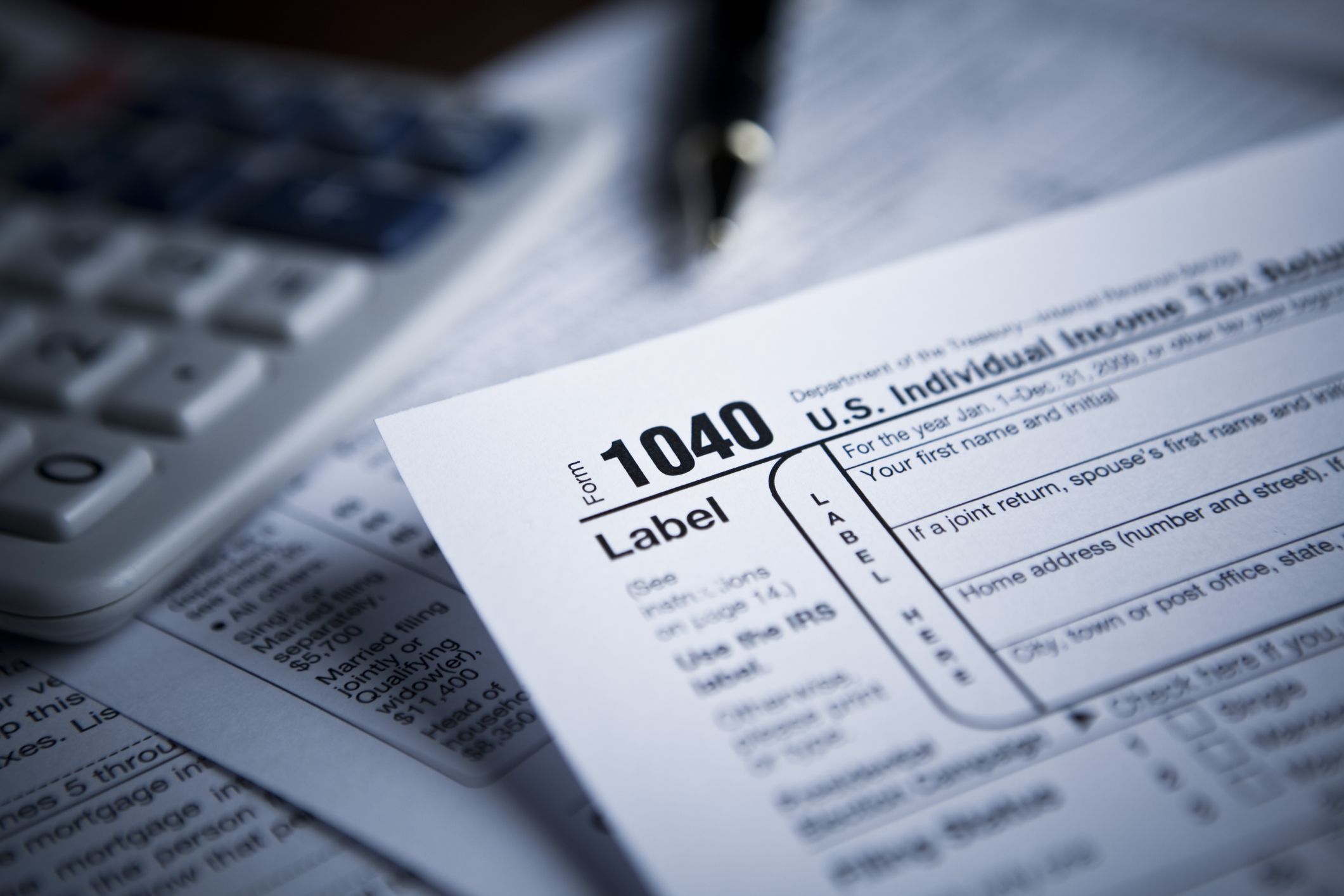 Income tax numbers at the accountants office