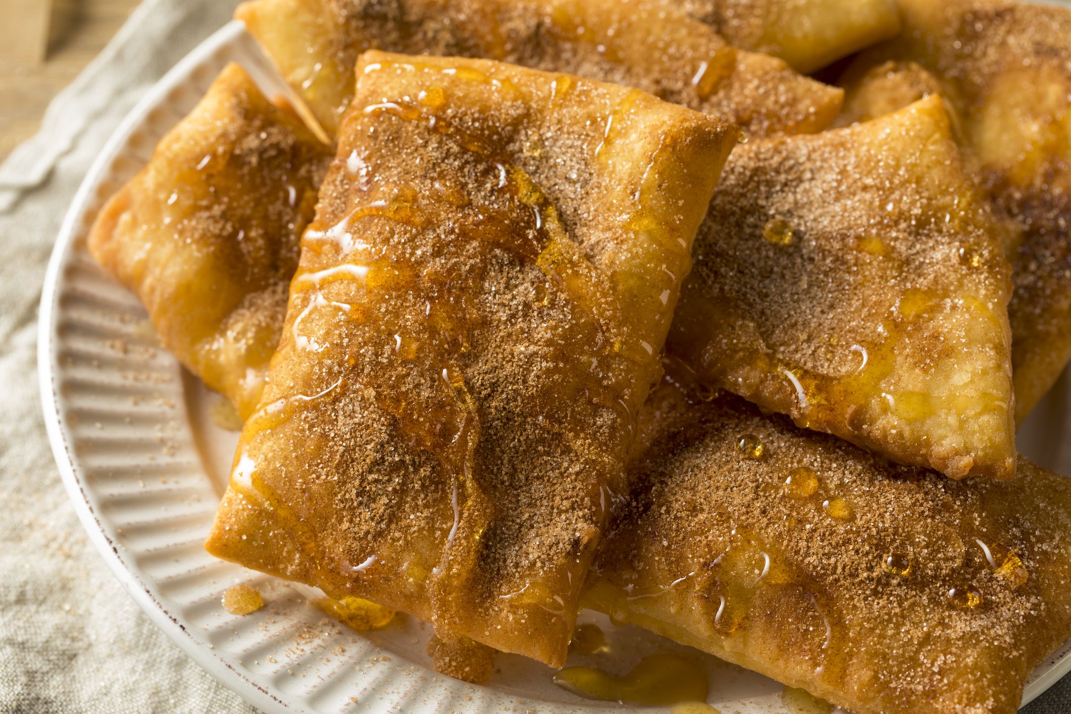 Homemade Deep Fried Mexican Sopapillas with Cinnamon Sugar