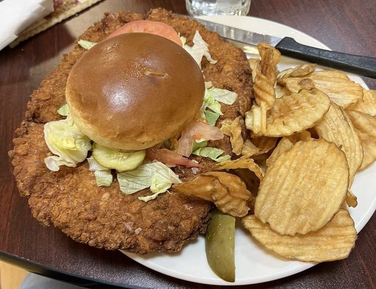 Falls Restaurant at Clifty Inn Breaded Pork Tenderloin Sandwich