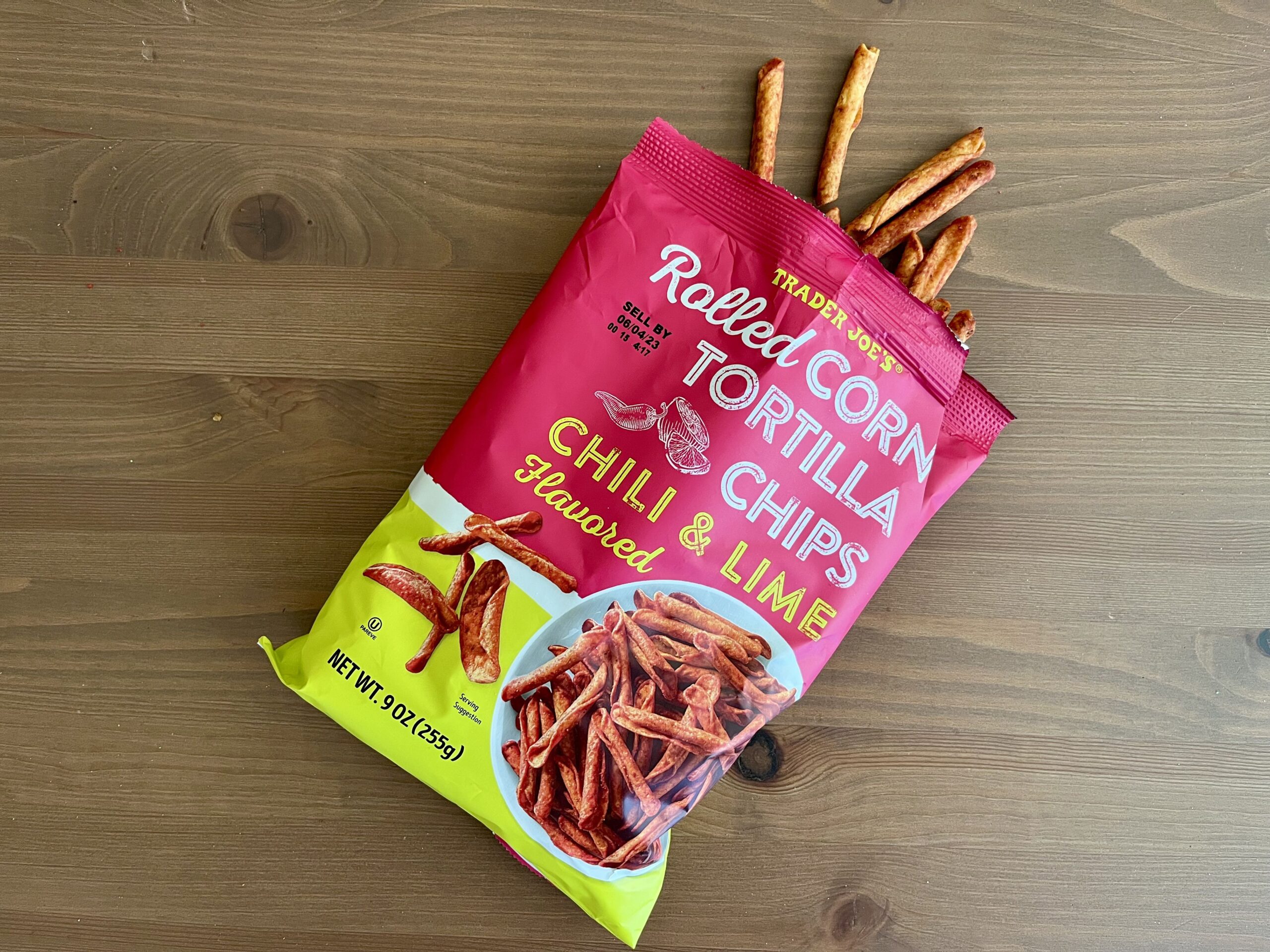 Trader Joes Rolled Corn Chips Open