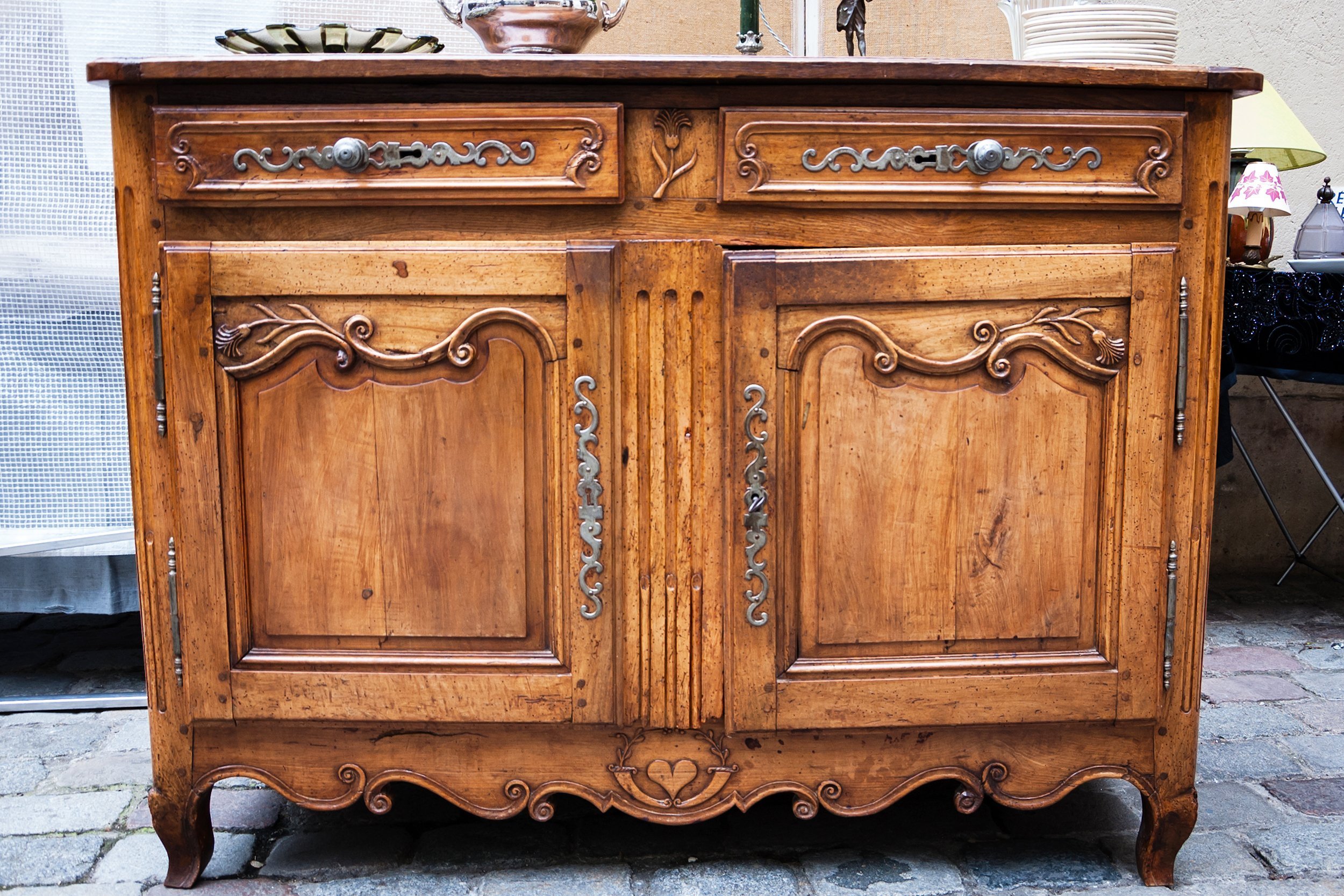 vintage luxury dresser at flea market