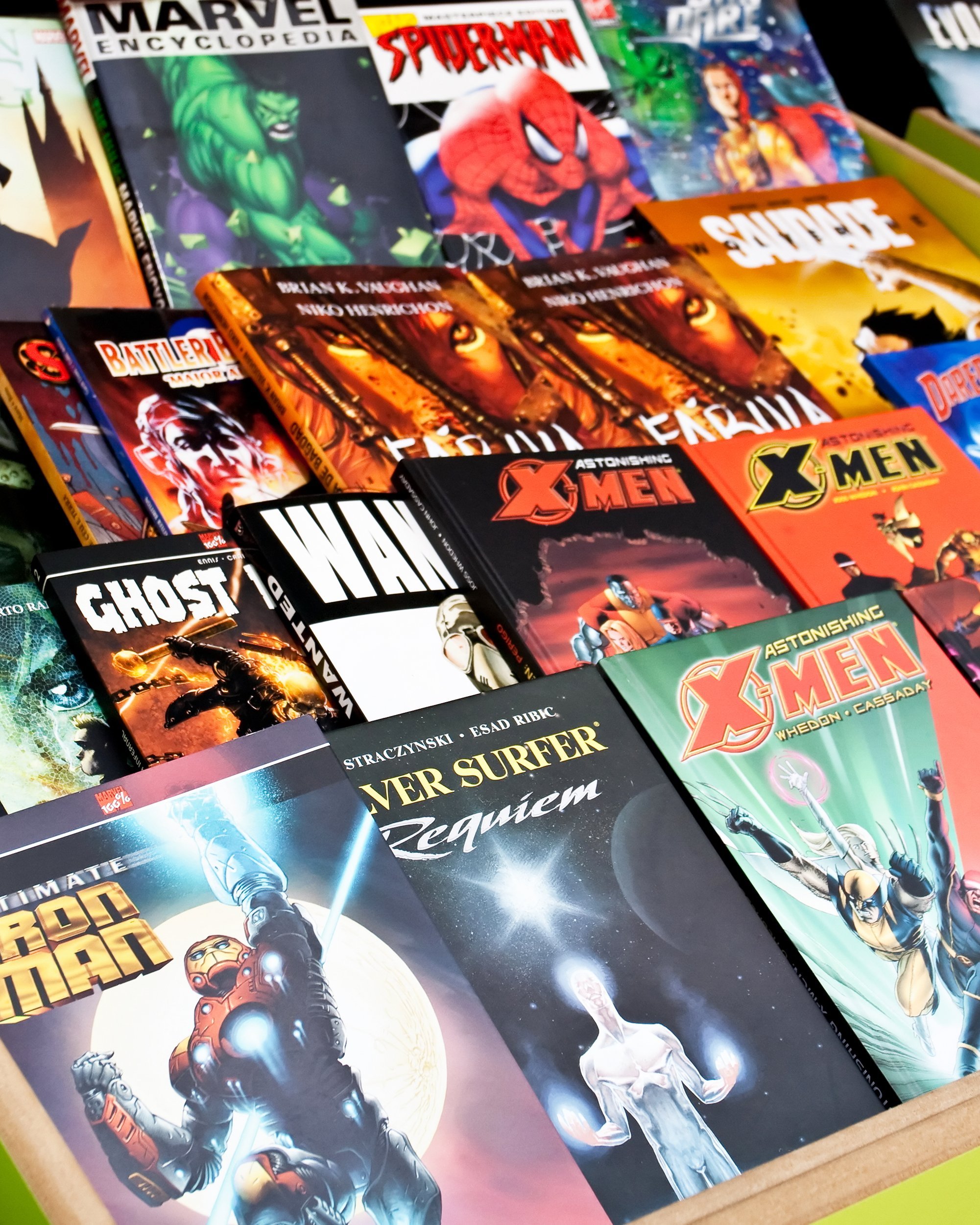 comic books in a store