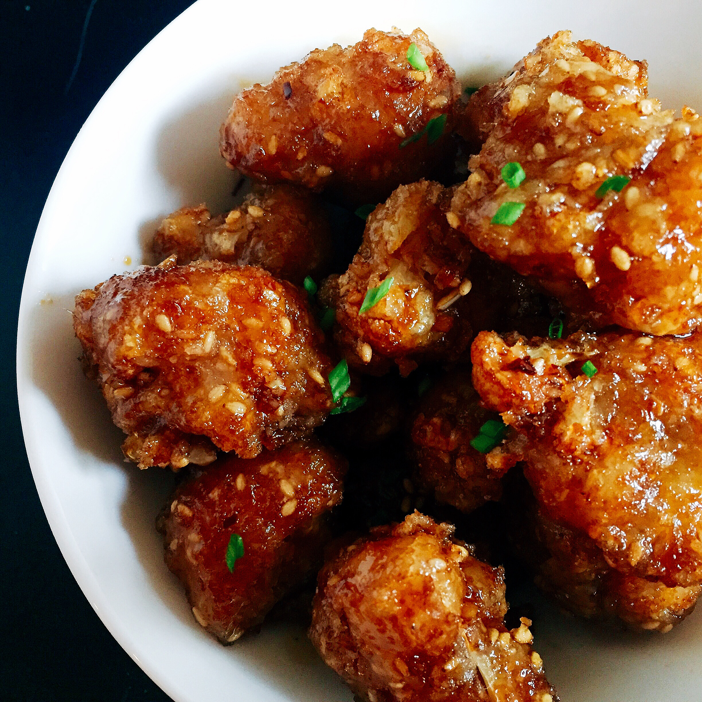 Soy Garlic Glazed Korean Fried Cauliflower