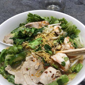 a bowl of pho