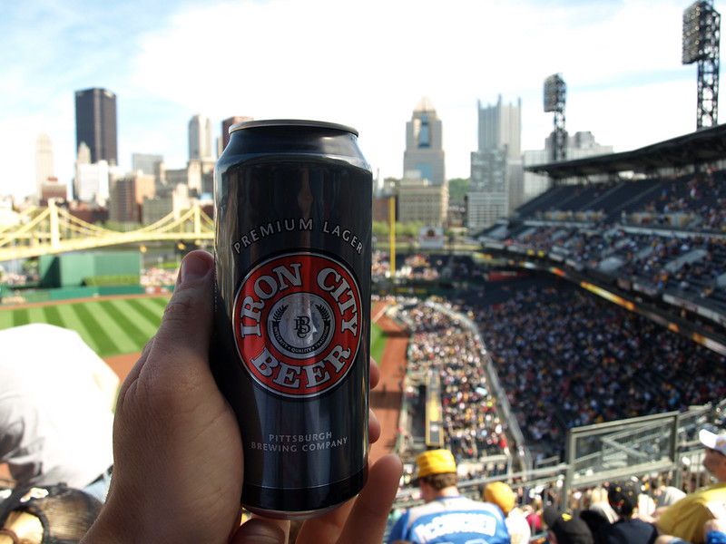 Iron City in the can, at the ballgame