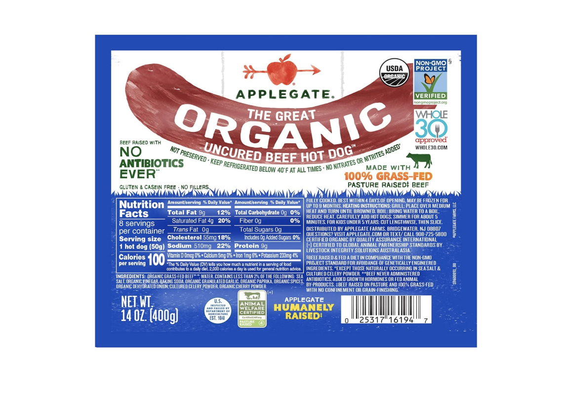 Applegate Naturals Beef Hot Dog