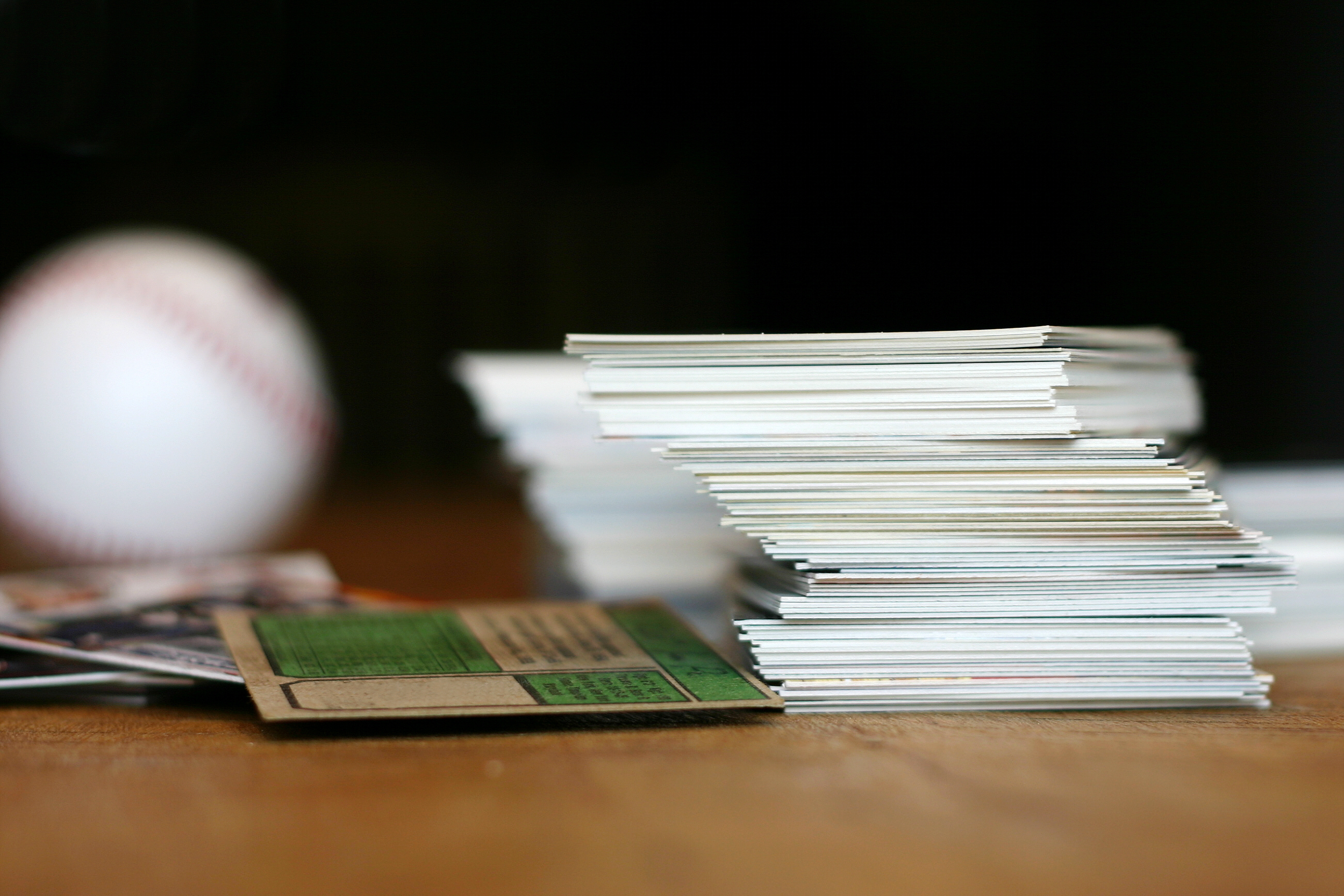 Stack of baseball cards