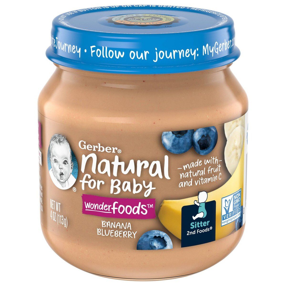 Gerber 2nd Food Natural Banana Blueberry Baby Meals, 4oz